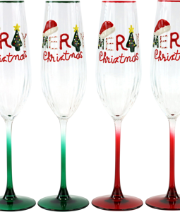 9615 CHAMPAIGNGLASSES MERRY XMAS S/6